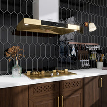 TAY-BLA-PK412 TAYLOR Picket Hexagon Black Subway Tile 3.94 in. x 11.81 in. Ceramic Wall Tile
