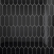 TAY-BLA-PK412 TAYLOR Picket Hexagon Black Subway Tile 3.94 in. x 11.81 in. Ceramic Wall Tile