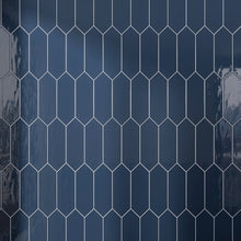 TAY-DEN-PK412 TAYLOR Picket Hexagon Denim Blue Subway Tile 3.94 in. x 11.81 in. Ceramic Wall Tile