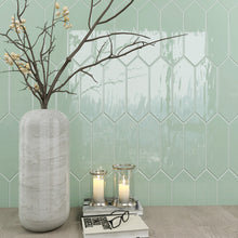 TAY-JAD-PK412 TAYLOR Picket Hexagon Jade Green Subway Tile 3.94 in. x 11.81 in. Ceramic Wall Tile