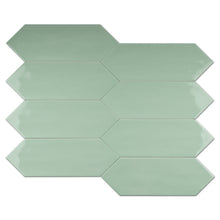 TAY-JAD-PK412 TAYLOR Picket Hexagon Jade Green Subway Tile 3.94 in. x 11.81 in. Ceramic Wall Tile
