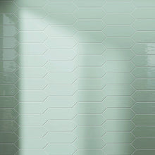TAY-JAD-PK412 TAYLOR Picket Hexagon Jade Green Subway Tile 3.94 in. x 11.81 in. Ceramic Wall Tile