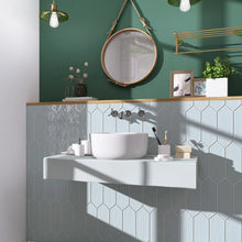 TAY-SKY-PK412 TAYLOR Picket Hexagon Sky Blue Subway Tile 3.94 in. x 11.81 in. Ceramic Wall Tile