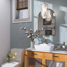 TAY-SKY-PK412 TAYLOR Picket Hexagon Sky Blue Subway Tile 3.94 in. x 11.81 in. Ceramic Wall Tile