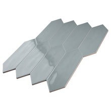 TAY-SKY-PK412 TAYLOR Picket Hexagon Sky Blue Subway Tile 3.94 in. x 11.81 in. Ceramic Wall Tile