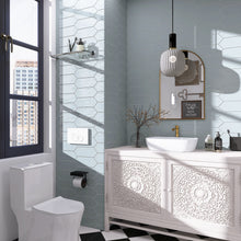 TAY-SKY-PK412 TAYLOR Picket Hexagon Sky Blue Subway Tile 3.94 in. x 11.81 in. Ceramic Wall Tile