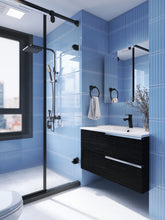 TCLING-07 Blue glass pencil liner trim wall tile 1"x12", 1/2"x12"