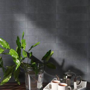 TULE-COS LE LEGHE - Cobalto Blue Grey Subway Tile 3 in. x 12 in Porcelain wall and Floor Tile