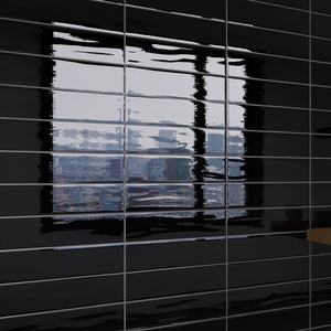 ZAR-BLA-SW312 ZARATI Black 3x12 Subway Tile Ceramic Wall Tile