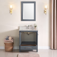 1901-30-02QZ Dark Grey 30" Bathroom Vanity Cabinet and Sink Combo Solid Wood Cabinet+Quartz Top+ Quartz backsplash w/Sink set