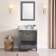1901-30-02 Dark Grey 30" Bathroom Vanity Cabinet and Sink Combo Solid Wood Cabinet+Real Marble Top w/Sink set
