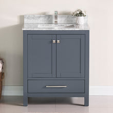 1901-30-02 Dark Grey 30" Bathroom Vanity Cabinet and Sink Combo Solid Wood Cabinet+Real Marble Top w/Sink set
