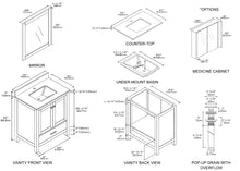 1901-30-01 Matt White 30" Bathroom Vanity Cabinet and Sink Combo Solid Wood Cabinet+Real Marble Top+ Marble backsplash w/Sink set