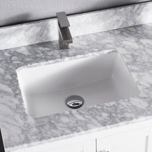 1901-36L-01 Matt White 36" Bathroom Vanity Cabinet and Left Side Sink Combo Solid Wood Cabinet+Real Marble Top+ Marble backsplash w/Sink set