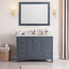 1901-48-02QZ Dark Grey 48" Bathroom Vanity Cabinet and Sink Combo Solid Wood Cabinet+Quartz Top w/Sink set
