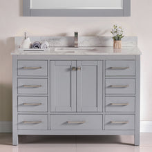 1901-48-03QZ Light Grey 48" Bathroom Vanity Cabinet and Sink Combo Solid Wood Cabinet+Quartz Top w/Sink set