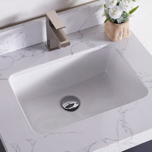 1905-24-04 Marine Blue 24" Bathroom Vanity Set Solid Wood Vanity Cabinet with Natural White Carrara Quartz Counter Top and White Under Mount Basin Set with Optional Mirror