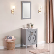 1907-24-03 Light Grey 24" Bathroom Vanity Cabinet and Sink Combo Solid Wood Cabinet+Ceramic Counter Stop With Sink and optional mirror set