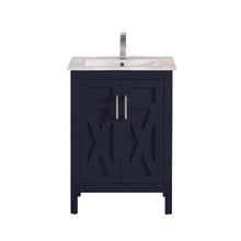 1907-24-04 Marine Blue 24" Bathroom Vanity Cabinet and Sink Combo Solid Wood Cabinet+Ceramic Counter Stop With Sink and optional mirror set