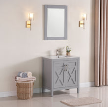1907-30-03 Light Grey 30" Bathroom Vanity Cabinet and Sink Combo Solid Wood Cabinet+Ceramic Counter Stop With Sink and optional mirror set