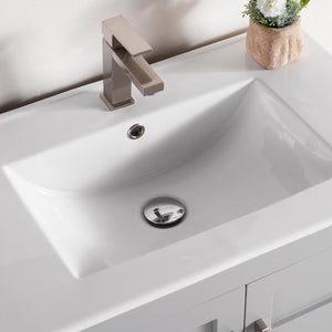 1907-30-03 Light Grey 30" Bathroom Vanity Cabinet and Sink Combo Solid Wood Cabinet+Ceramic Counter Stop With Sink and optional mirror set