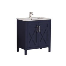 1907-30-04 Marine Blue 30" Bathroom Vanity Cabinet and Sink Combo Solid Wood Cabinet+Ceramic Counter Stop With Sink and optional mirror set
