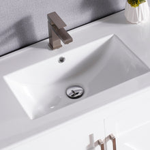 1907-36-01 Matt White 36" Bathroom Vanity Cabinet and Sink Combo Solid Wood Cabinet+Ceramic Counter Stop With Sink and optional mirror set