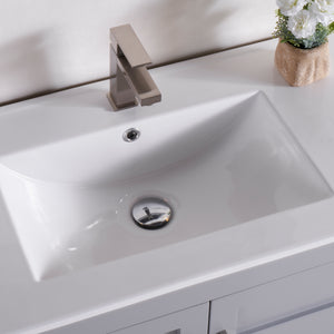 1907-36-03 Light Grey 36" Bathroom Vanity Cabinet and Sink Combo Solid Wood Cabinet+Ceramic Counter Stop With Sink and optional mirror set