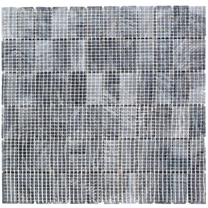 T3DCTG-02 Grey 3D Cut 1x2 Gray Cloud Marble Mosaic Tile