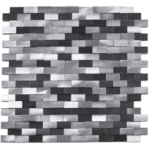 TFDG-04 3D Brick Grey Aluminum Mosaic Tile Kitchen and Bath Backsplash Wall Tile
