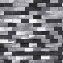 TFDG-04 3D Brick Grey Aluminum Mosaic Tile Kitchen and Bath Backsplash Wall Tile