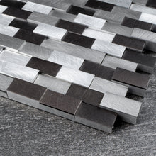 TFDG-04 3D Brick Grey Aluminum Mosaic Tile Kitchen and Bath Backsplash Wall Tile
