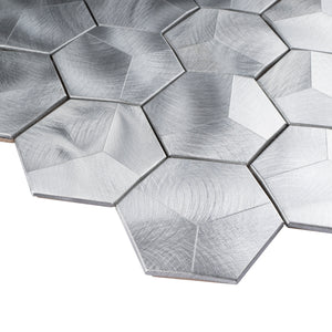 TAFDG-05 3D Hexagon Aluminum Mosaic Kitchen and Bath Backsplash Wall Tile
