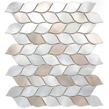 Aluminum silver and bronze leaf metal mosaic tile backsplash wall tile