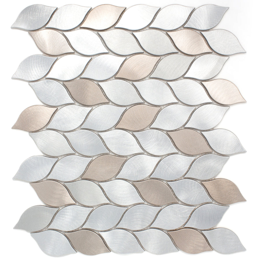 Tile Generation TAFDG-06 Aluminum silver and bronze leaf metal mosaic tile – Tile ...
