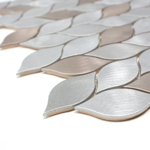 TAFDG-06 Aluminum silver and bronze leaf metal mosaic tile