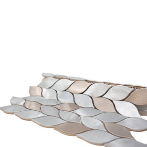 TAFDG-06 Aluminum silver and bronze leaf metal mosaic tile