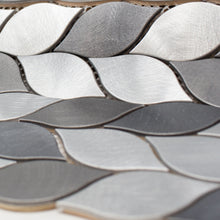 TAFDG-07 Aluminum silver and grey leaf metal mosaic tile