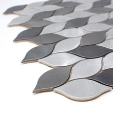 TAFDG-07 Aluminum silver and grey leaf metal mosaic tile