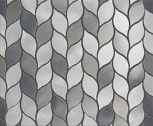 TAFDG-07 Aluminum silver and grey leaf metal mosaic tile