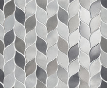 TAFDG-07 Aluminum silver and grey leaf metal mosaic tile