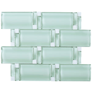 TBAMG-01 Soft Mint Green 3D Over Size Glass Mosaic Tile