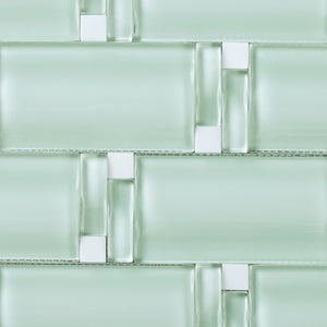 TBAMG-01 Soft Mint Green 3D Over Size Glass Mosaic Tile