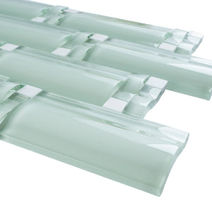 TBAMG-01 Soft Mint Green 3D Over Size Glass Mosaic Tile