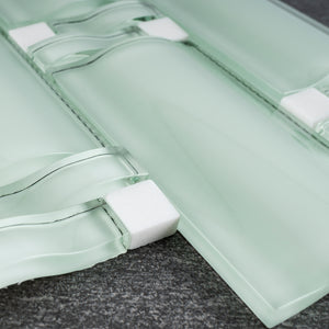 TBAMG-01 Soft Mint Green 3D Over Size Glass Mosaic Tile