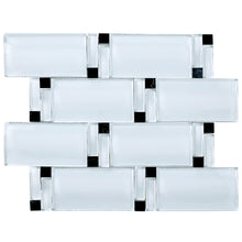 TBAMG-02 White and Black 3D Over Size Glass Mosaic Tile