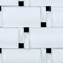 TBAMG-02 White and Black 3D Over Size Glass Mosaic Tile