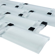 TBAMG-02 White and Black 3D Over Size Glass Mosaic Tile