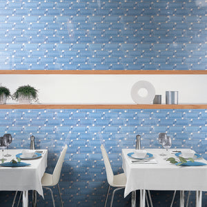 TBAMG-03 Blue 3D Over Size Glass Mosaic Tile