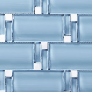 TBAMG-03 Blue 3D Over Size Glass Mosaic Tile